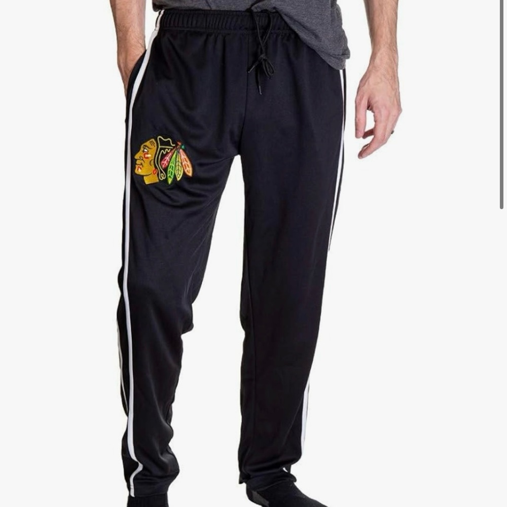 Calhoun NHL Men's Open Bottom Striped Training Lounge Pants with Pockets